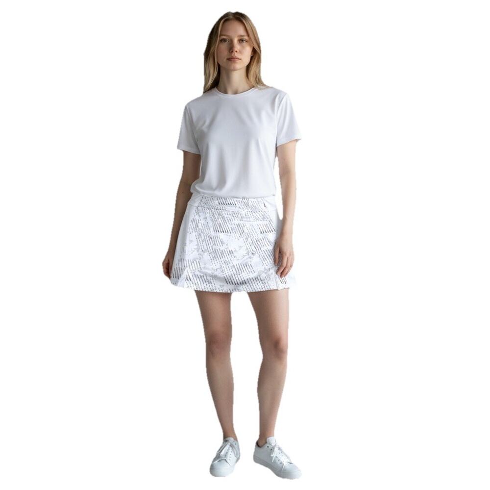 PGA Tour Skort Women's Size MEDIUM White/Gray Athletic Training Tennis Golf